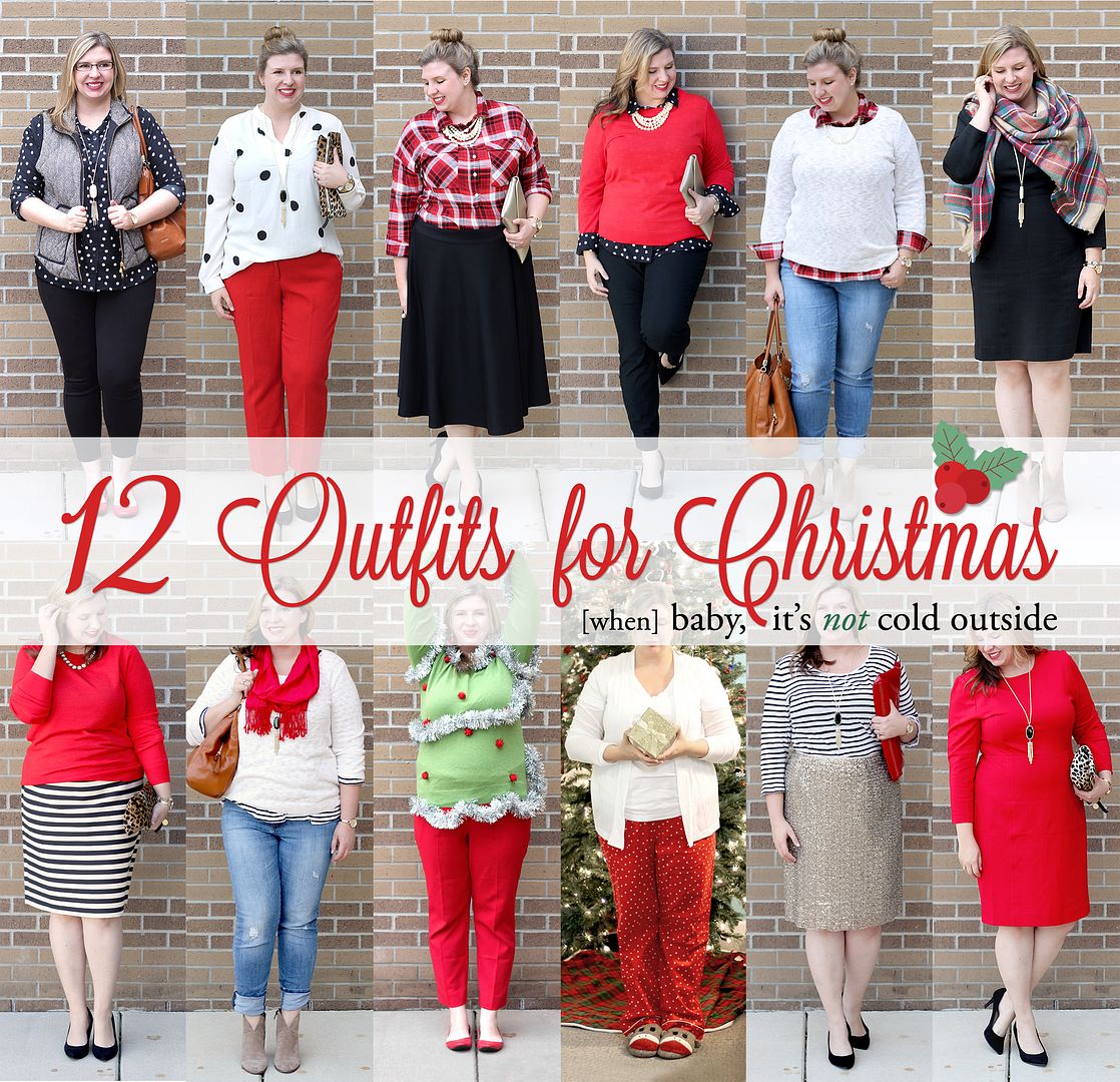 Teal and Polka Dots 12 Outfits for Christmas